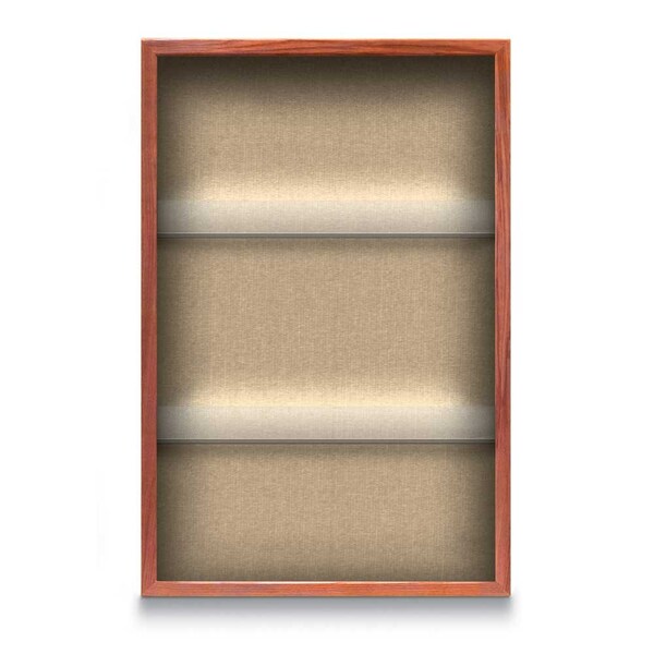 United Visual Products Outdoor Enclosed Combo Board, 48"x36", Satin Frame/Blue & Burgundy UVCB4836OD-BLUE-DBURGU - main